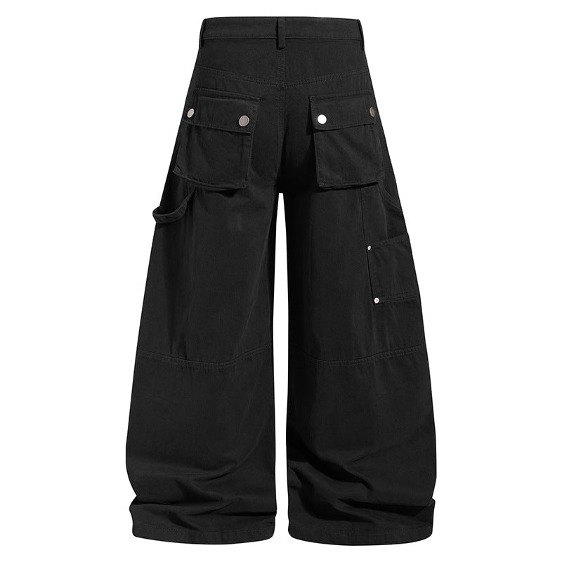 Damen weite Baumwoll-Cargo-Culotte mit hoher Taille, großen Klappentaschen & handwerklichen Details Shop Nory