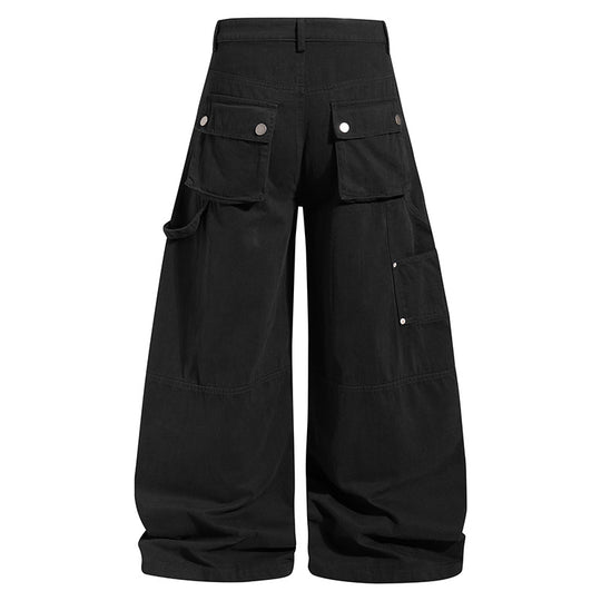 Damen weite Baumwoll-Cargo-Culotte mit hoher Taille, großen Klappentaschen & handwerklichen Details Shop Nory