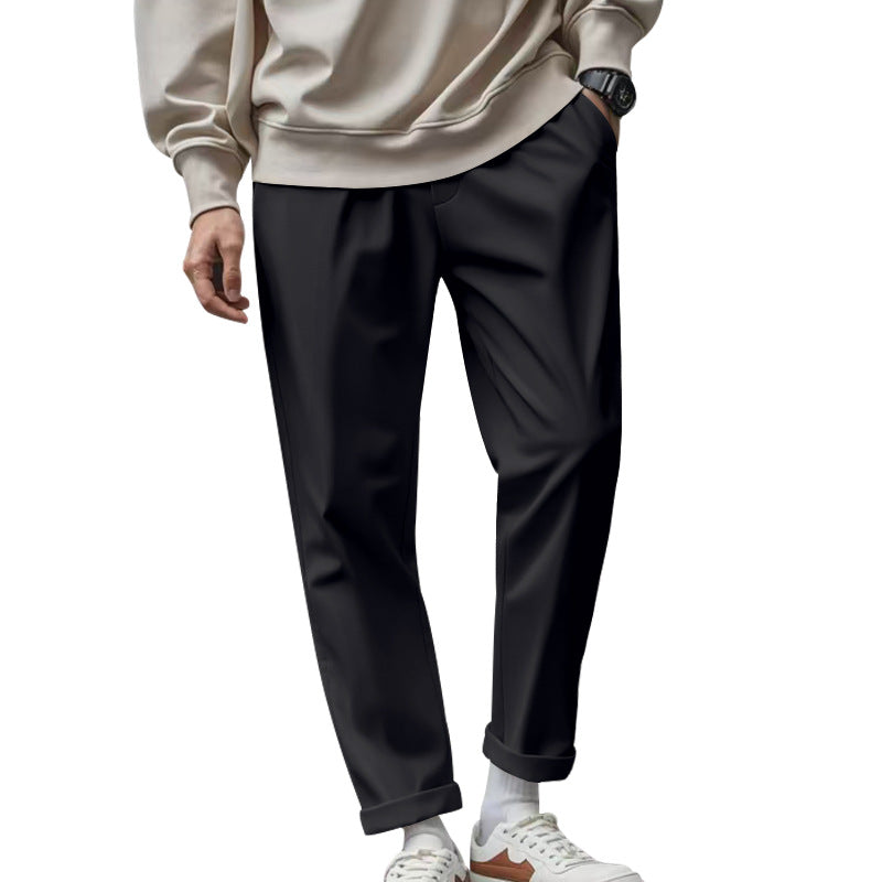 Herren elegante Freizeithose mit lockerem Schnitt und atmungsaktiver Struktur