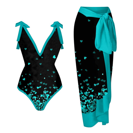Damen Bademode-Set mit stilvollem Wickelrock Shopnory