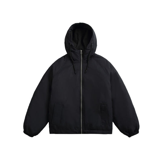 Unisex Kurz geschnittene wattierte Kapuzenjacke im Boxy‑Cut mit elastischem Saum Shop Nory