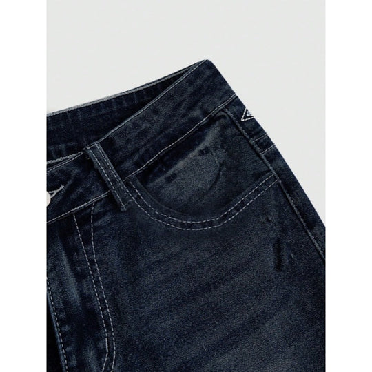 Damen Bootcut Jeans mit aufwendigen Stickereien und hohem Bund