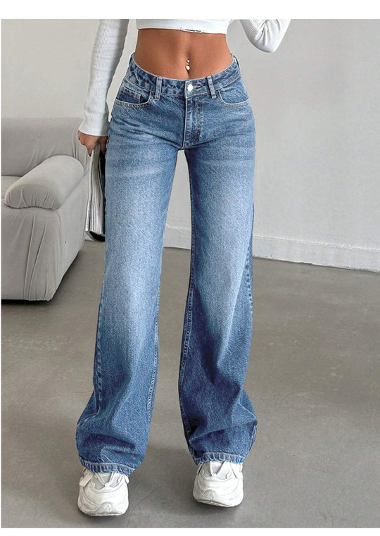 Damen High-Waist Weite-Jeans mit Paperbag-Bund Shop Nory