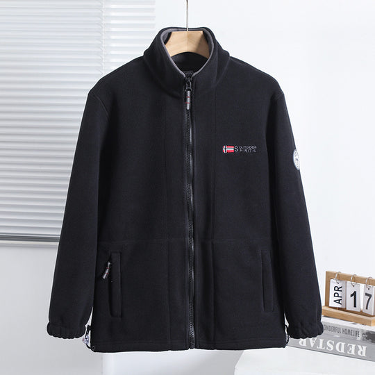 Herren Fleecejacke mit Stehkragen, durchgehendem Reißverschluss und Eingrifftaschen Shop Nory