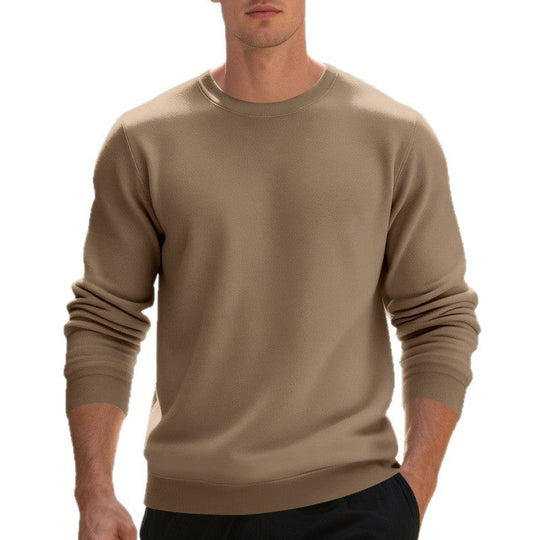 Herren lässiger Rundhals-Sweatshirt aus hochwertigem Baumwollmix mit strukturiertem Material
