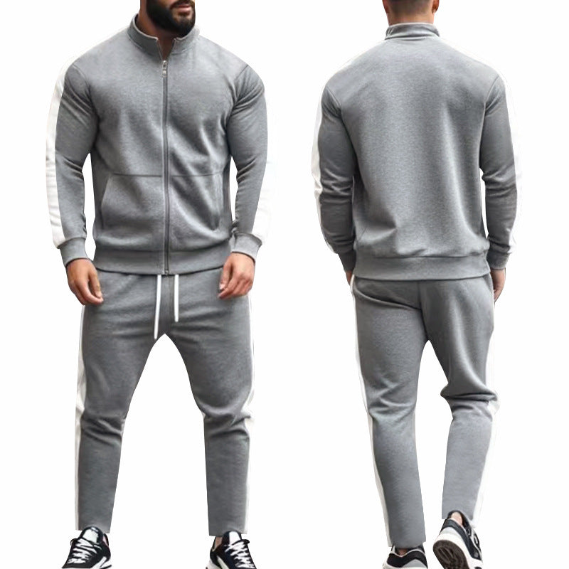 Herren Sportlicher Trainingsanzug mit modernem Stehkragen und praktischen Taschen