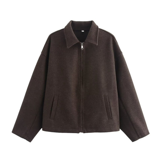 Damen Oversized Fleecejacke mit Reißverschluss und Hemdkragen Shop Nory
