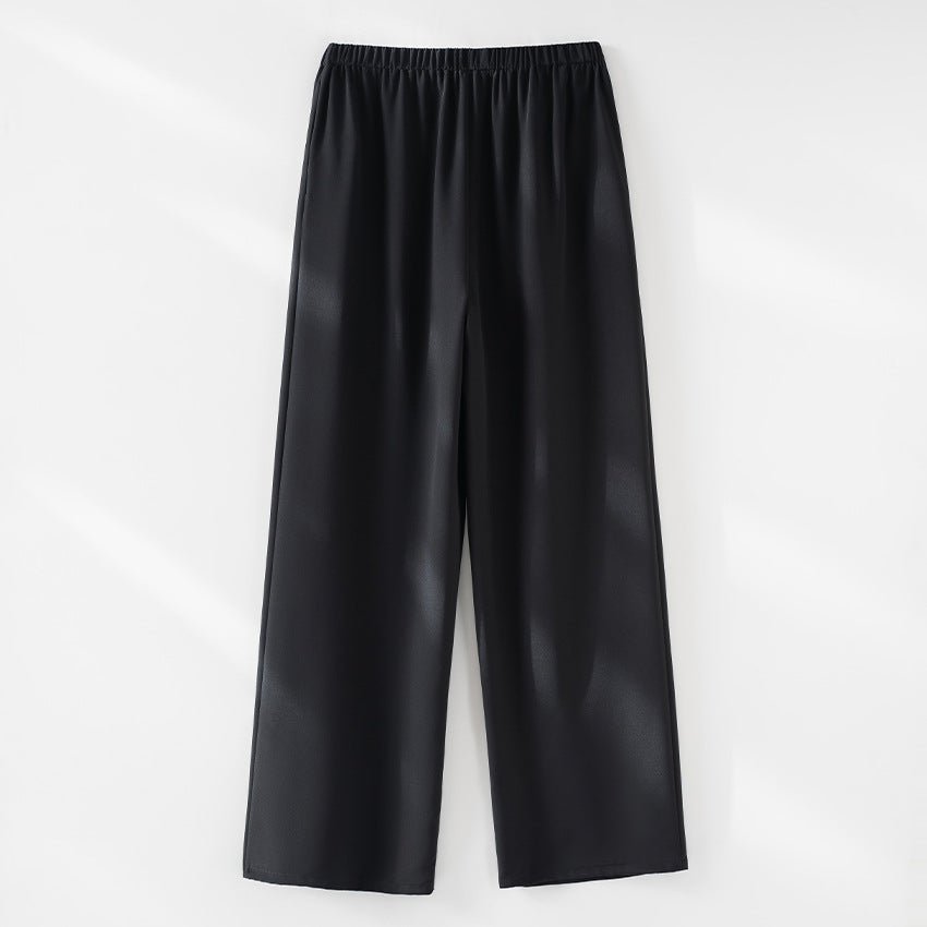 Damen Weite Satin-Hose mit Komfortbund und fließender Silhouette Shop Nory