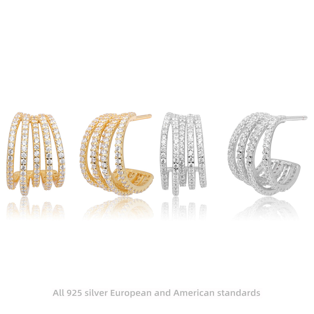 Damen Creolen mit luxuriösen Zirkon-Details und hochwertigem 925 Sterling Silber Shop Nory