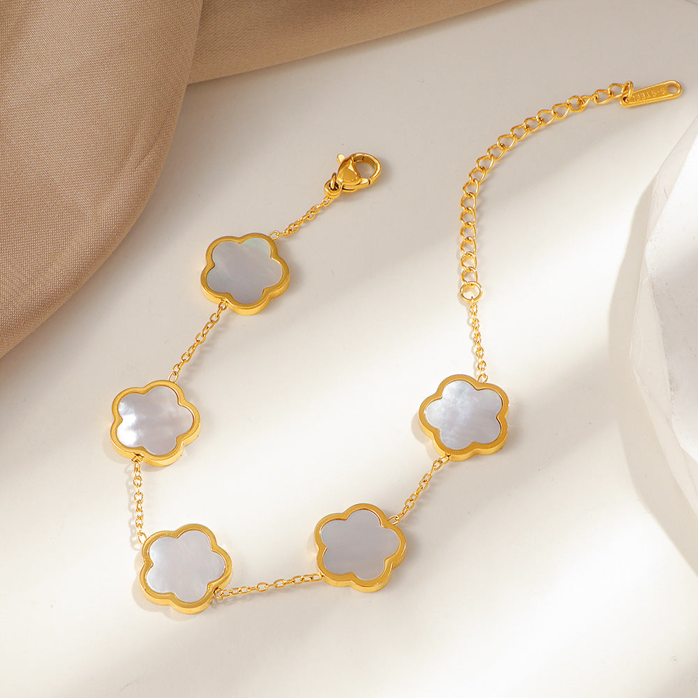 Frauen Blütenmotiv Goldkette Armband Shop Nory