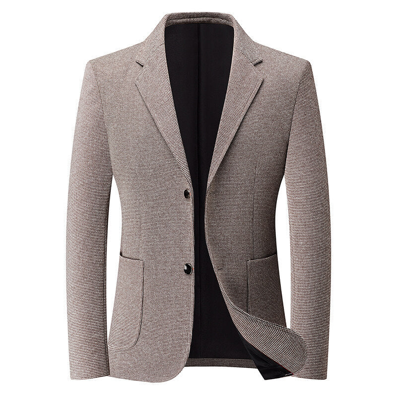 Herren Tailliertes Strickblazer aus Wollmix mit feiner Noppenstruktur und aufgesetzten Taschen Shop Nory
