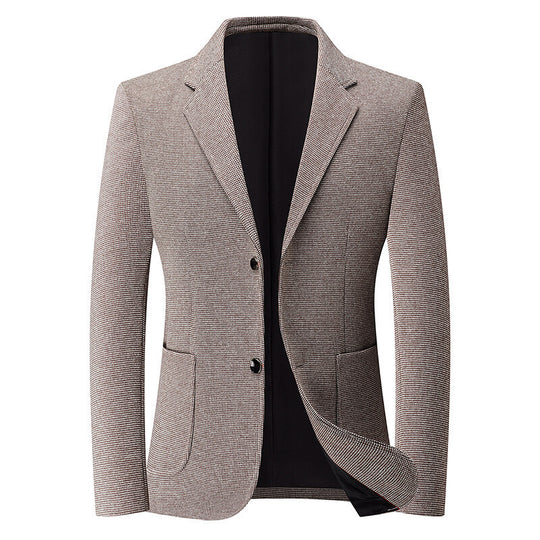Herren Tailliertes Strickblazer aus Wollmix mit feiner Noppenstruktur und aufgesetzten Taschen Shop Nory