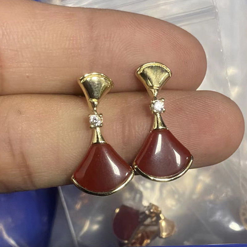 Damen Ohrringe mit kunstvollem Fächerdesign aus hochwertigem Material Shop Nory