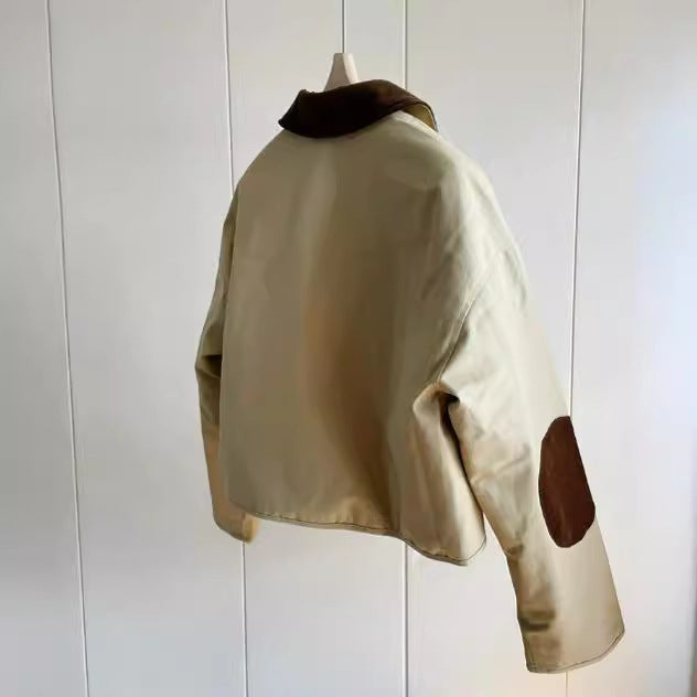 Damen Stylische Übergangsjacke mit kontrastierenden Ellbogenpatches Shop Nory