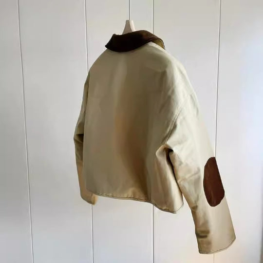 Damen Stylische Übergangsjacke mit kontrastierenden Ellbogenpatches Shop Nory