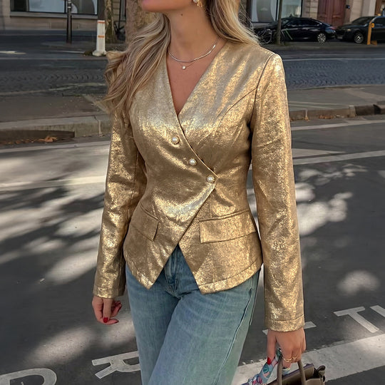 Damen Eleganter Blazer mit doppelter Knopfleiste Shop Nory