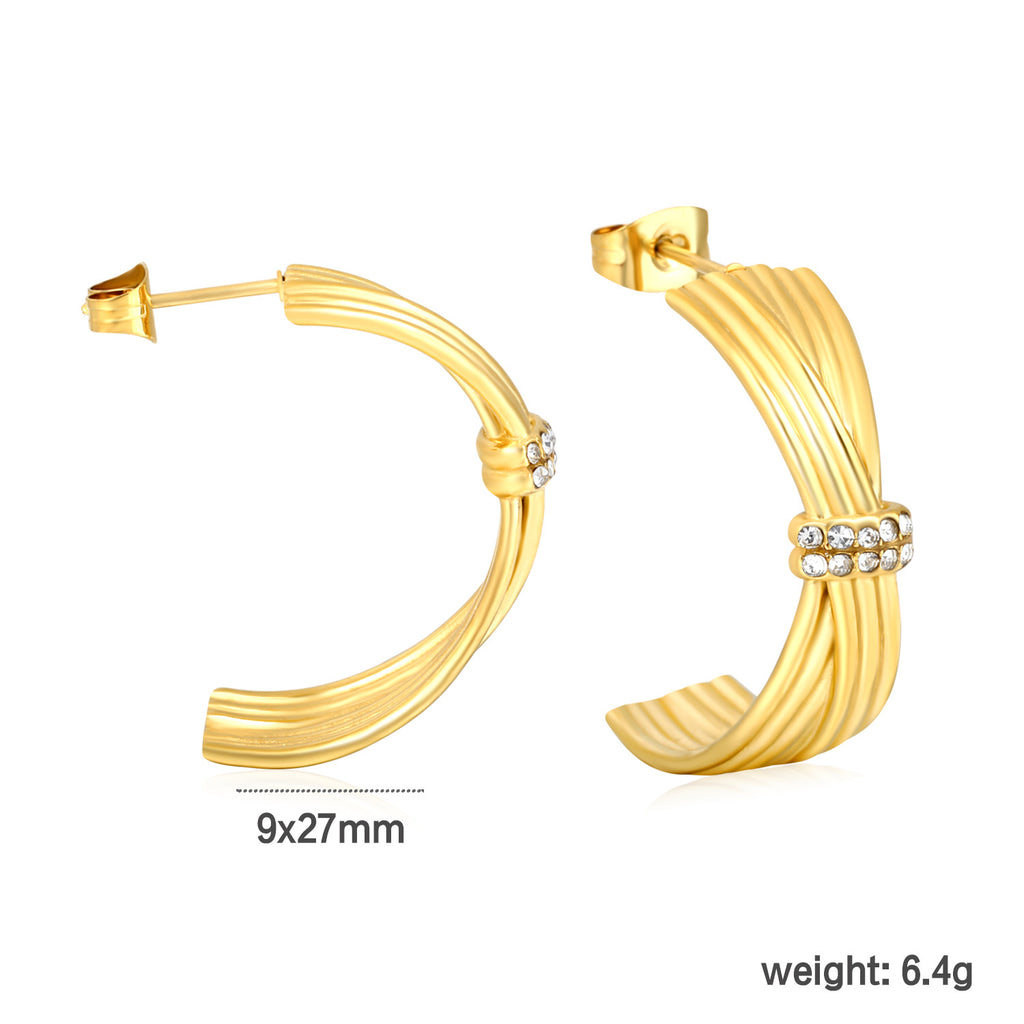 Damen Hängende Creolen im eleganten Wellen-Design Shop Nory