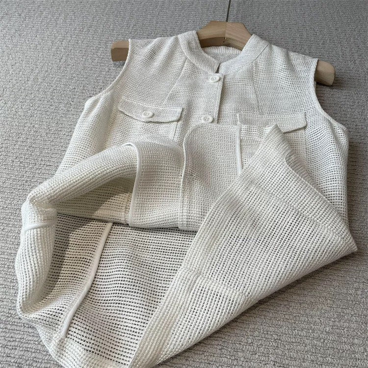 Damen Modische ärmellose Weste mit Taschen Shop Nory