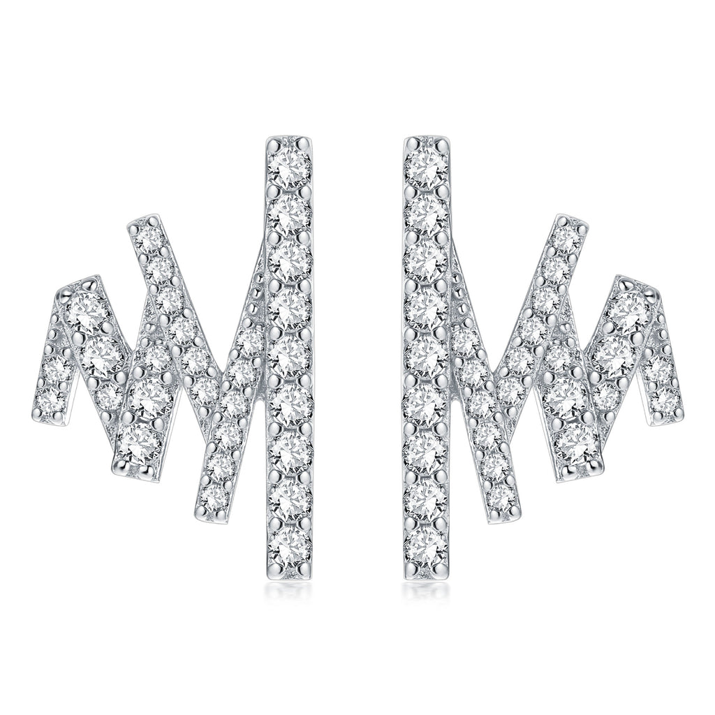 Damenohrringe im modernen geometrischen Design mit funkelnden Zirkonia-Details Shop Nory