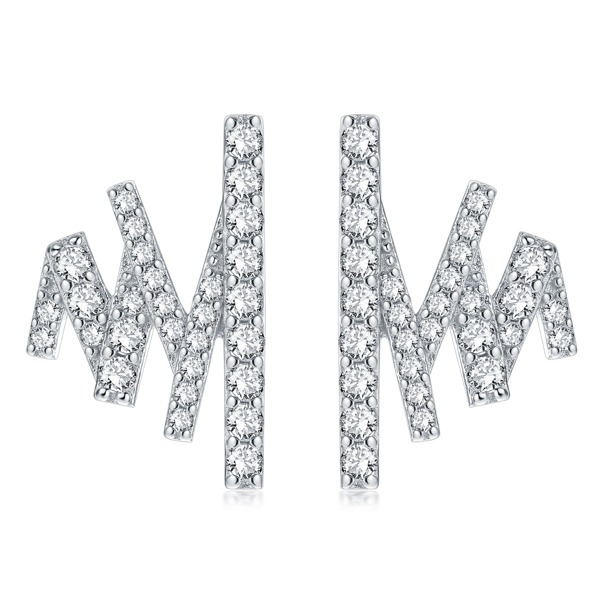 Damenohrringe im modernen geometrischen Design mit funkelnden Zirkonia-Details Shop Nory
