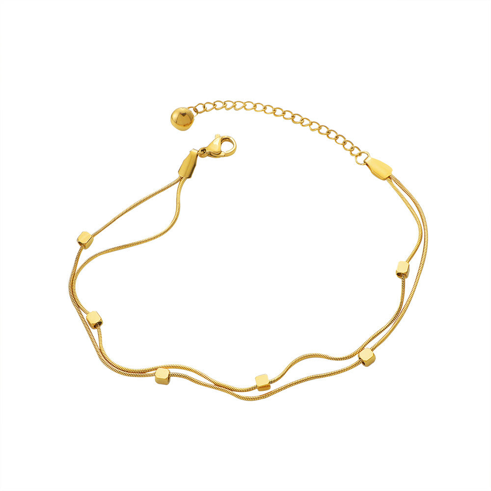 Damen elegante Fußkette mit geometrischen Akzenten Shop Nory
