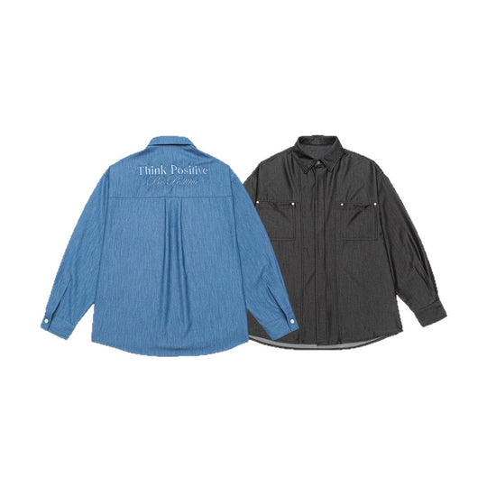 Herren Oversize Hemdjacke aus leichter Denim-Qualität mit verdeckter Knopfleiste und Brusttaschen Shop Nory