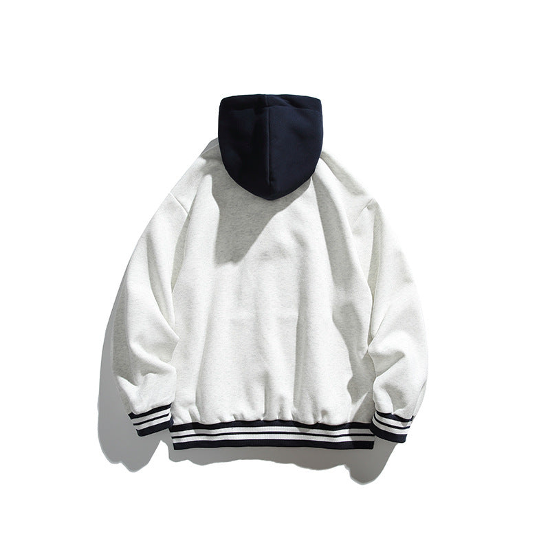 Unisex Oversize-Hoodie mit Kontrastkapuze, Knopfleiste und Kängurutasche Shop Nory