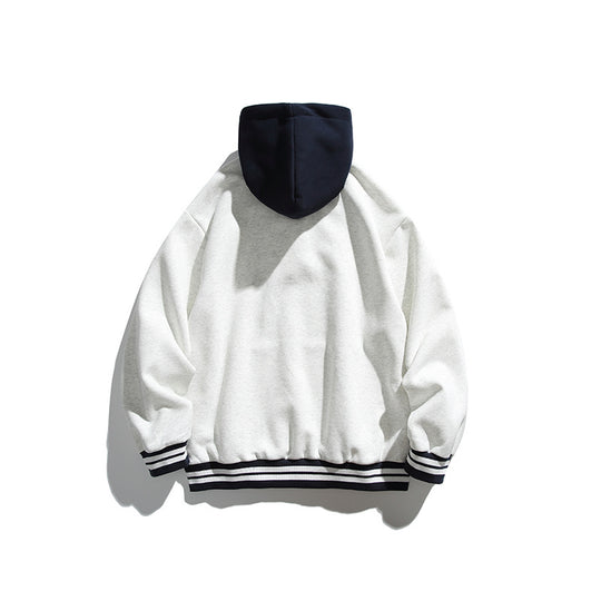 Unisex Oversize-Hoodie mit Kontrastkapuze, Knopfleiste und Kängurutasche Shop Nory