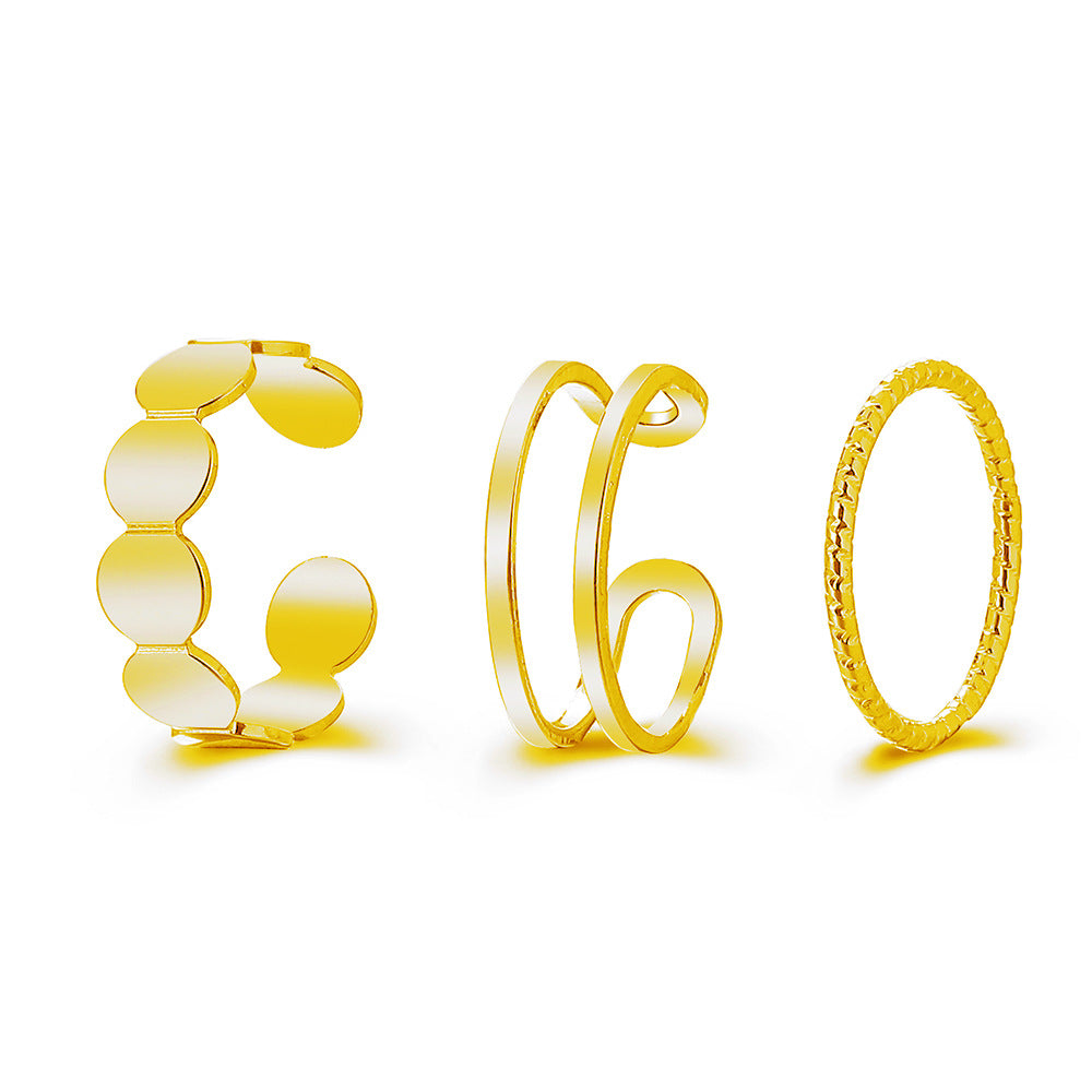 Damen modisches Ring-Set mit einzigartigem Design und verschiedenen Oberflächen Shop Nory