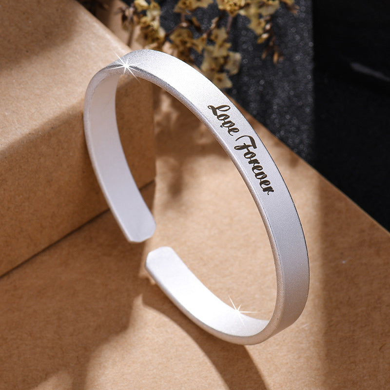 Damen Zarter Armreif mit eingravierter Botschaft Shop Nory