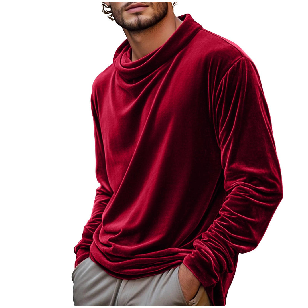 Herren Samt-Langarmshirt mit Schalkragen Shop Nory