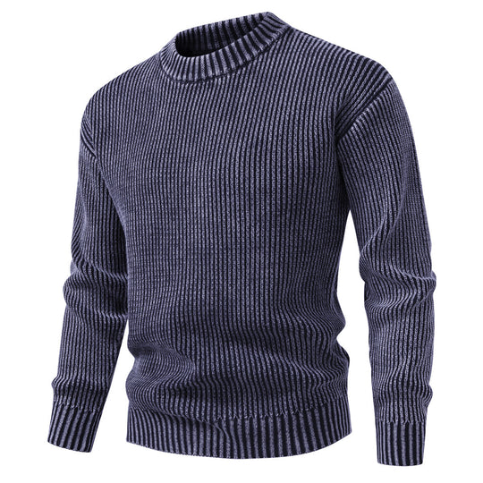 Herren Feinstrick-Rippstrickpullover mit Mockneck und elastischem Saum Shop Nory