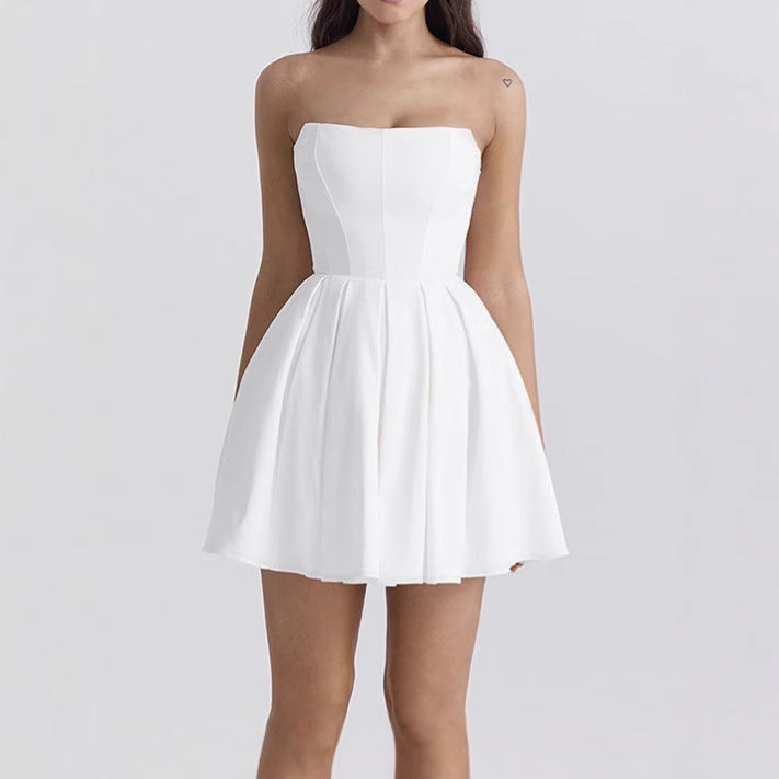 Damen Elegant geschnittenes A-Linie Minikleid