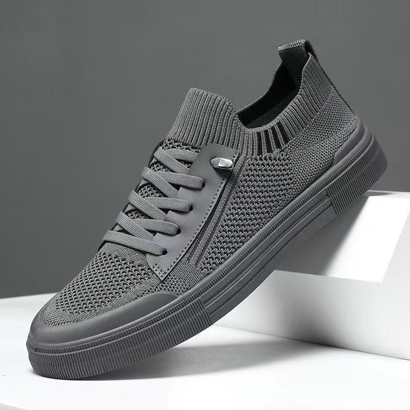 Herren Low-Top Strick-City-Sneaker mit elastischem Schaft, seitlichem Reißverschluss und stoßdämpfender Gummisohle Shop Nory