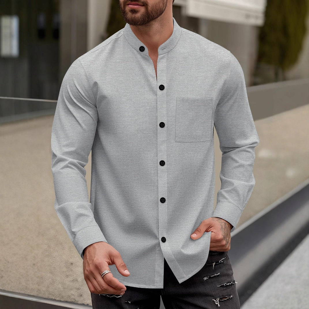 Herren Elegantes Hemd mit Stehkragen