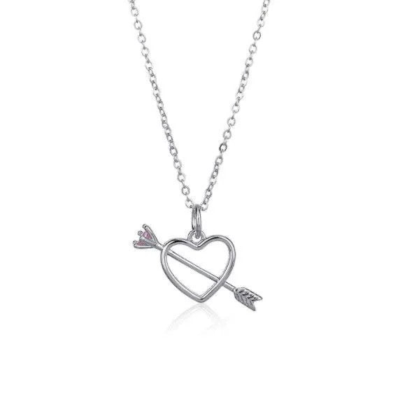 Damen Halskette mit stilvollem Herzanhänger und funkelnden Zirkonia Shop Nory