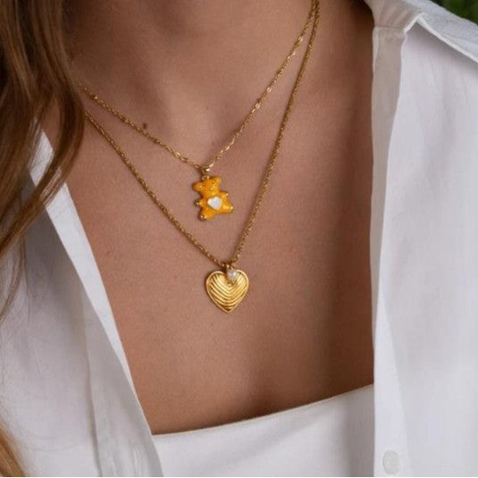 Damen Halskette mit elegantem Herzanhänger aus hochwertigem Edelstahl Shop Nory