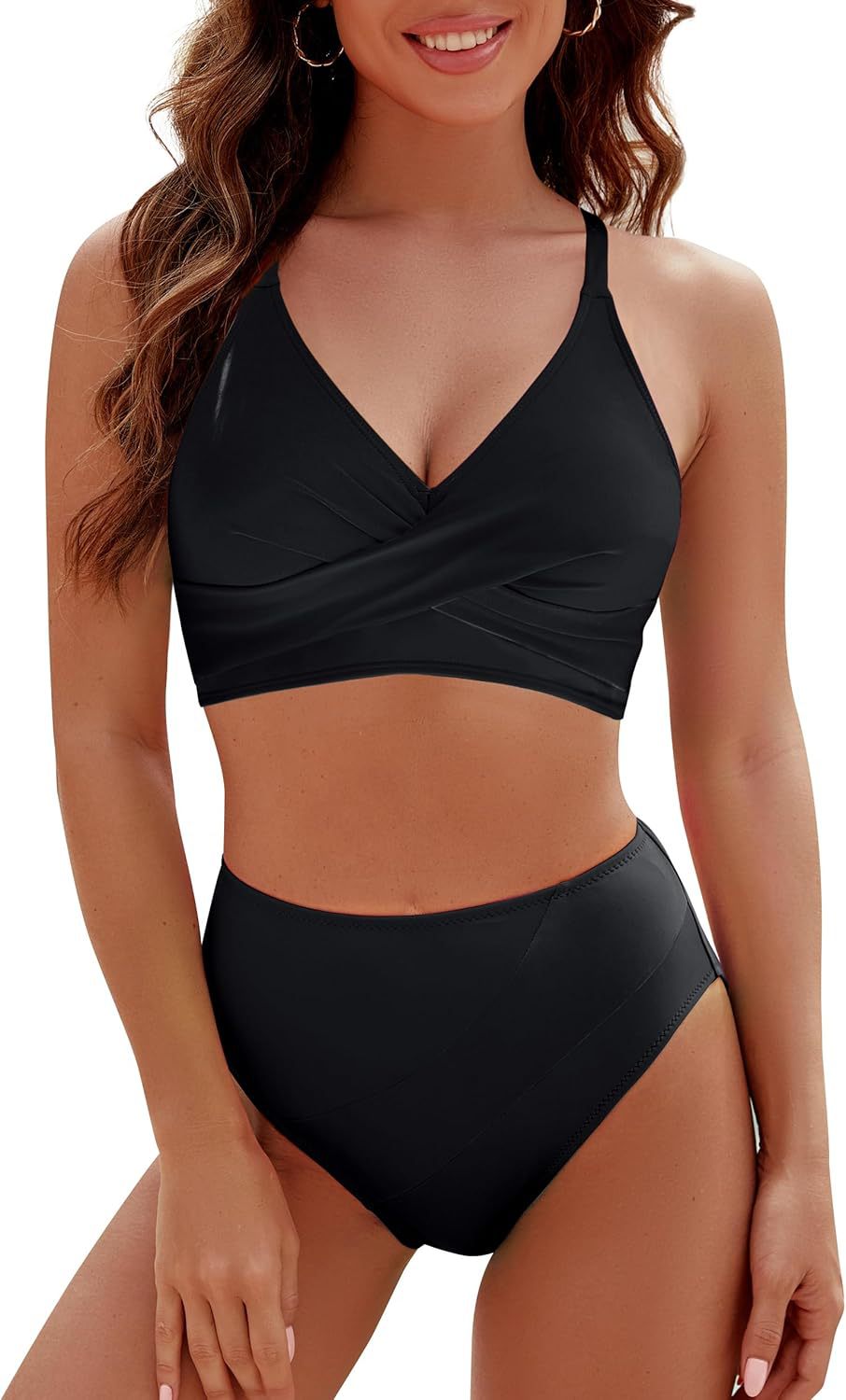 Damen Sportlicher Bikini-Set mit modernem Wickeldesign