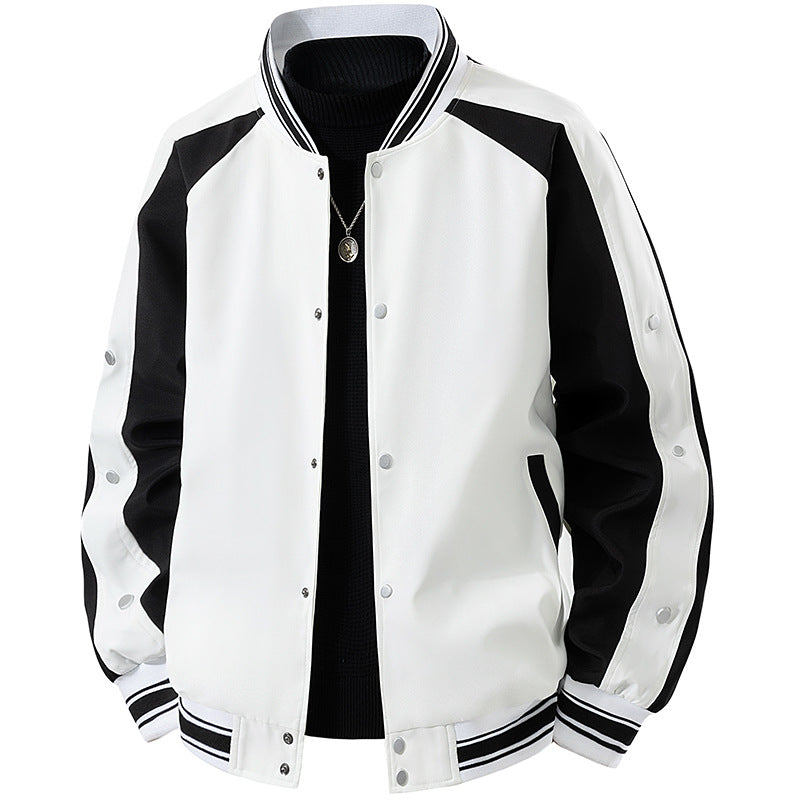 Herren Retro-College-Blouson mit Druckknopfverschluss, Raglanärmeln und Rippbündchen Shop Nory