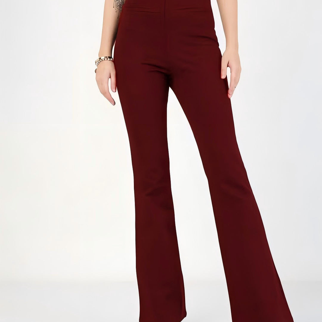 Damen Hochtaillierte Bootcut-Stretchhose mit figurformendem Oberschenkel und weitem Schlag Shop Nory