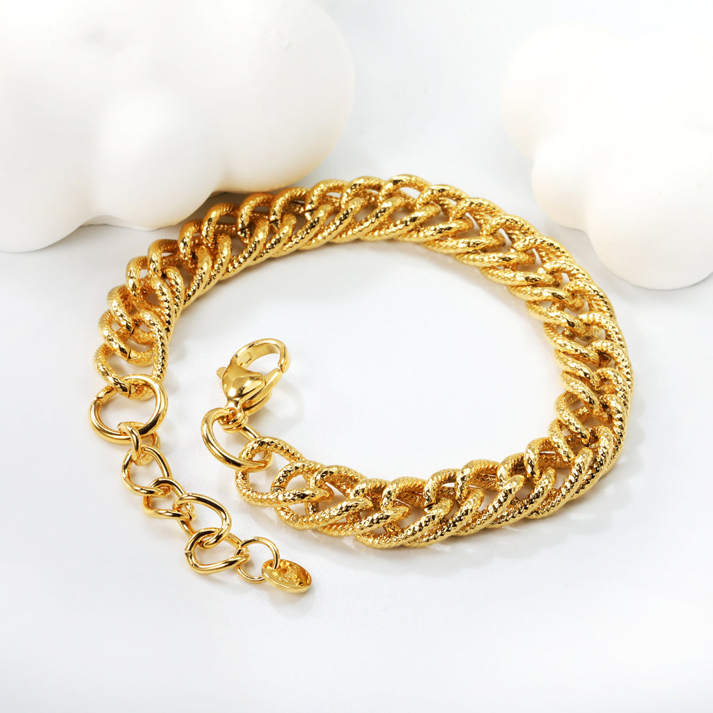 Damen Armband aus hochwertigem, goldplattiertem Edelstahl mit verstellbarem Verschluss Shop Nory