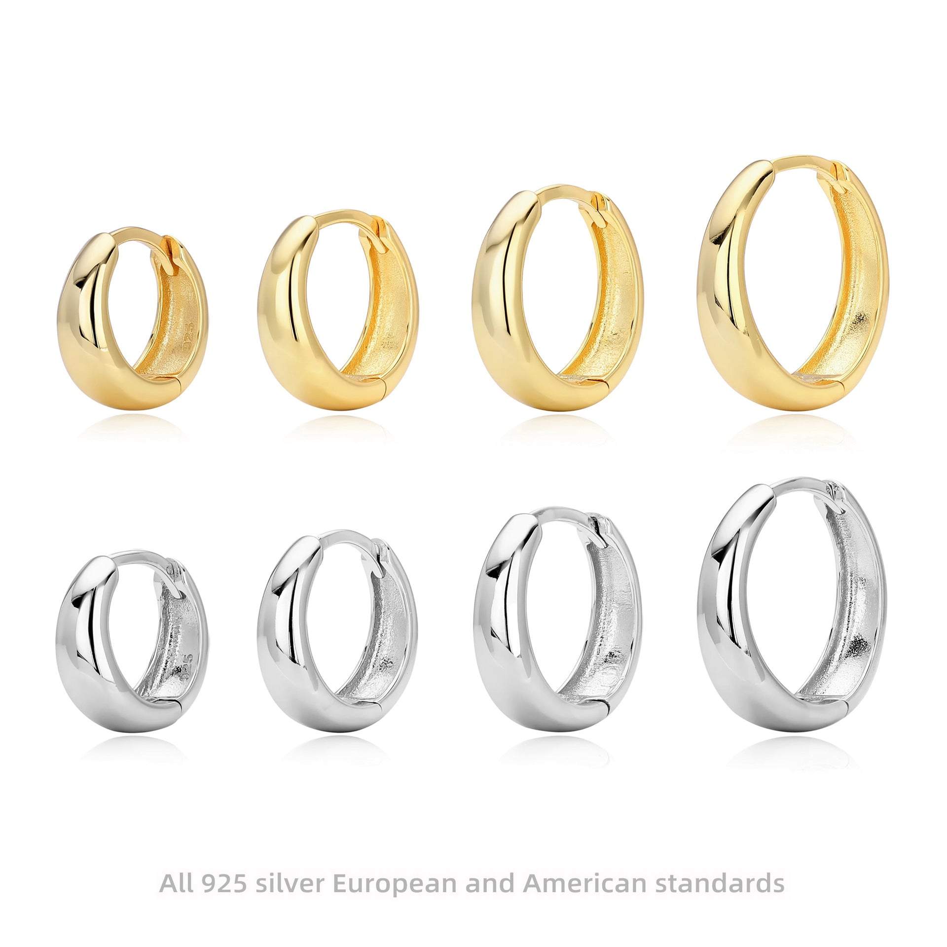 Damen Creolen mit elegantem geschwungenen Design aus 925 Sterling Silber Shop Nory