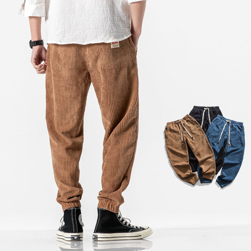 Herren Cordhose im Jogger‑Stil aus Cordvelours mit elastischem Bund und gerippten Beinabschlüssen Shop Nory