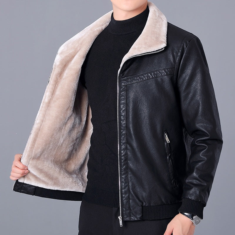 Herren Kunstlederjacke mit Teddyfutter Shop Nory 1787738674