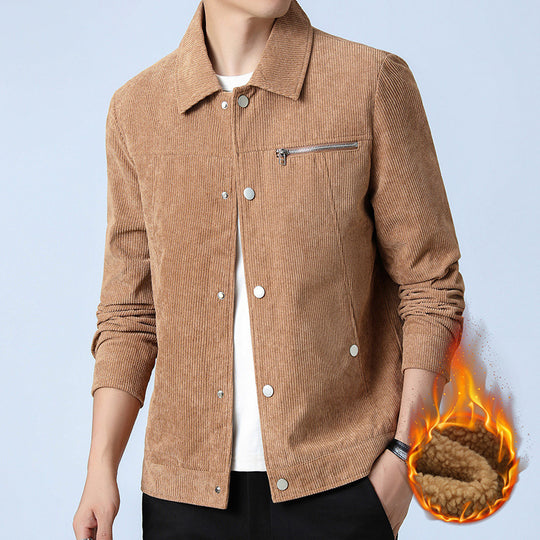Herren Cord‑Overshirt aus Breitcord mit Druckknopf‑Front und Zipper‑Brusttasche Shop Nory