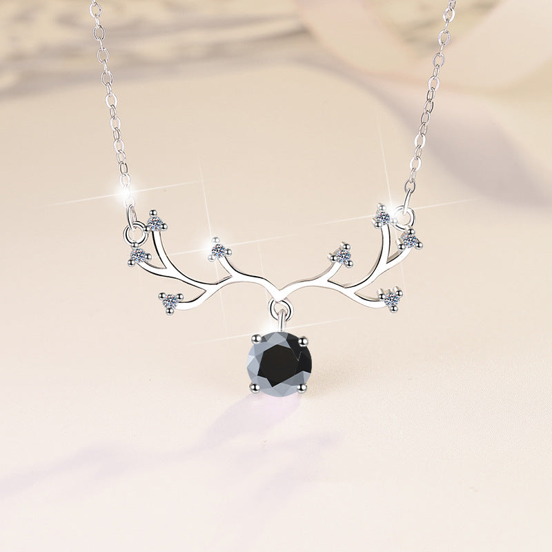 Damen filigrane Halskette mit elegantem Astdesign und funkelndem Kristallanhänger Shop Nory
