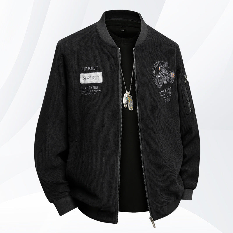 Herren Modische Bomberjacke mit stylischem Motorrad-Design Shop Nory