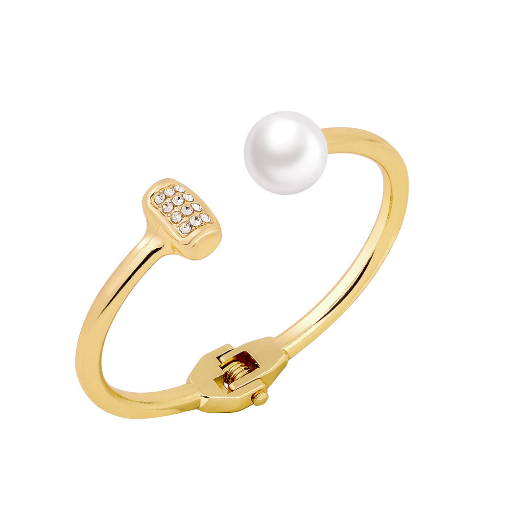 Damen Armreif mit eleganten Perlen und strukturiertem Design Shop Nory