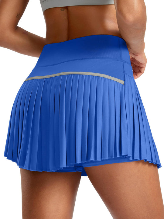 Damen Sportlicher Plisseerock mit integrierten Shorts
