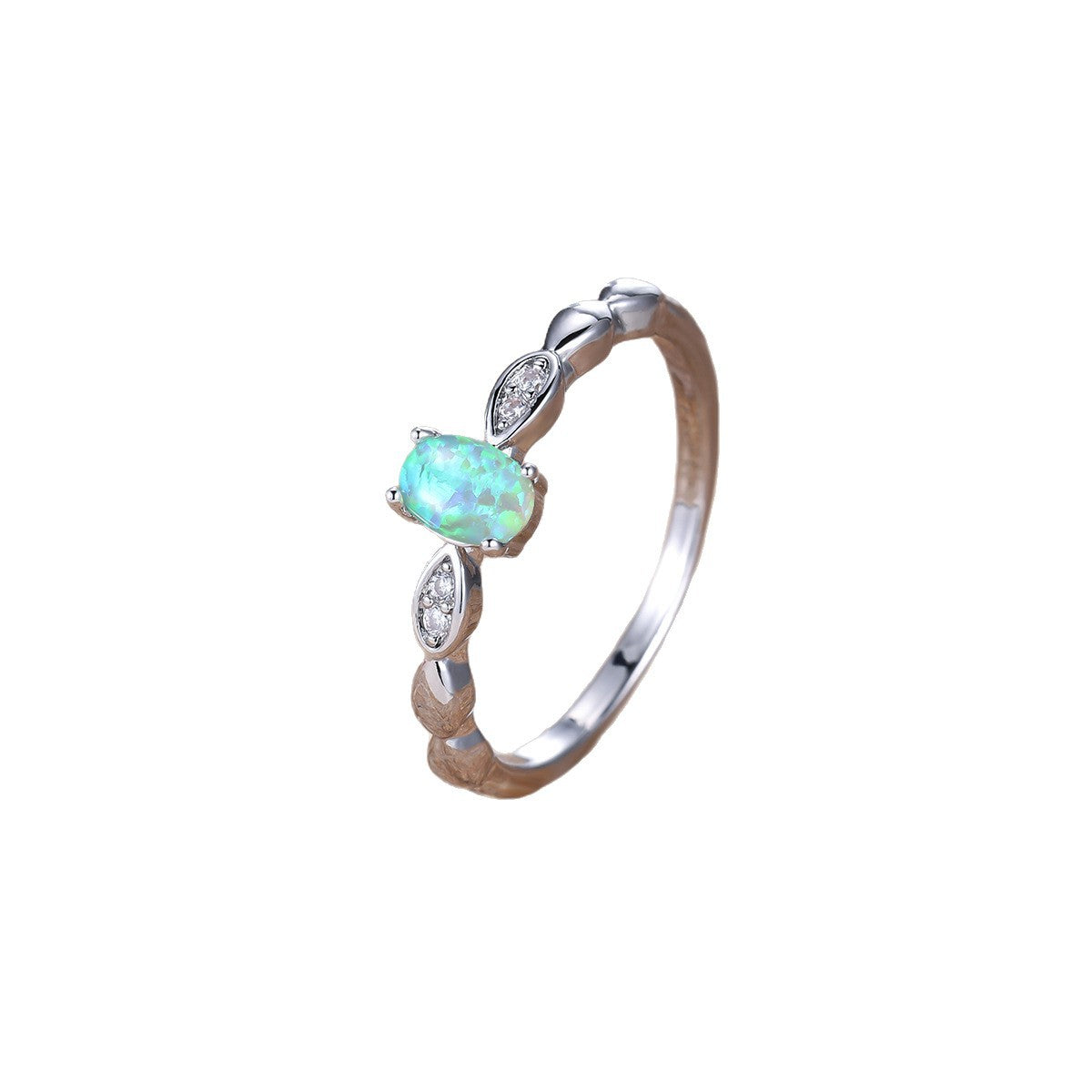 Damen Ring mit kunstvoller Opal-Fassung und funkelnden Zirkonia Shop Nory